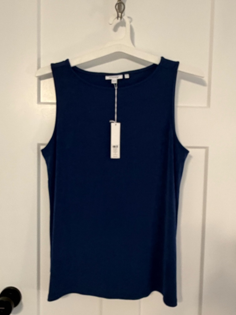 Chico's Travelers Side Slit Tank Azores Blue Sleeveless Stretch 2 Large NWT